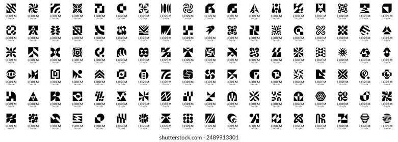 Abstract logos collection. Geometrical abstract logos. Icon design	

