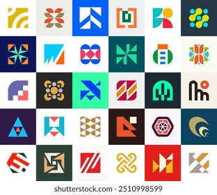 Abstract logos collection. Geometrical abstract logos. Icon design	