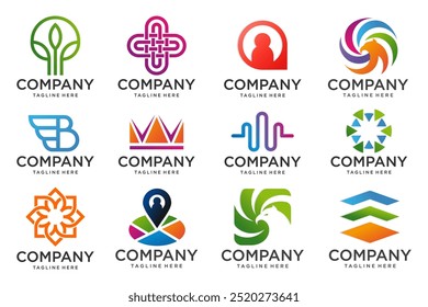 Sammlung abstrakter Logos. abstrakte Logos. Symboldesign . Vektorgrafik