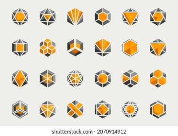 Abstract logos collection. Icon set design elements isolated on white. Vector flat icons for business template logo, website.