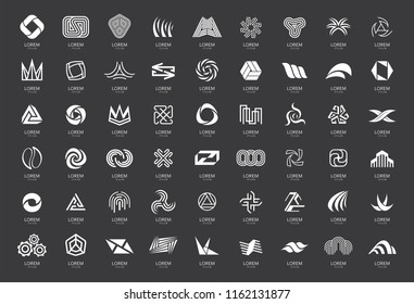 Abstract Logos Collection Isolated On Black Stock Vector (Royalty Free ...