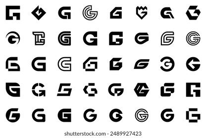 colección de logotipos Abstractas con la letra G. Logos abstractos geométricos. Diseño de iconos