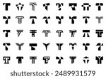 Abstract logos collection with letter T. Geometric abstract logos. Icon design