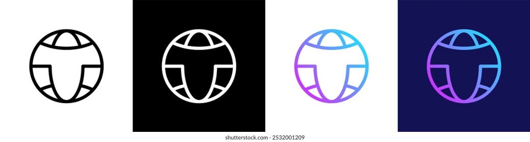 Sammlung abstrakter Logos mit dem Buchstaben T. Geometrische abstrakte Logos. abgerundeter Kreis Symboldesign