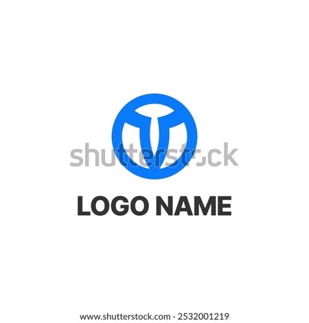 Abstract logos collection with letter T. Geometric abstract logos. rounded circle Icon design