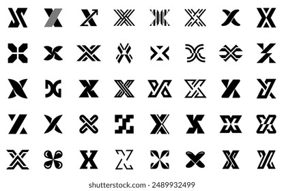 colección de logotipos Abstractas con letra X. Logos geométricos abstractos. Diseño de iconos