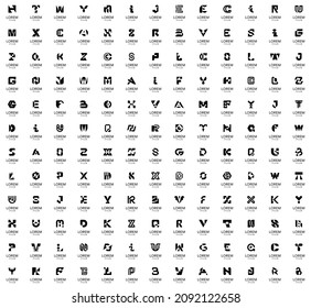 Resumen de colección de logotipos con letras. Logotipos abstractos geométricos. Diseño de iconos 