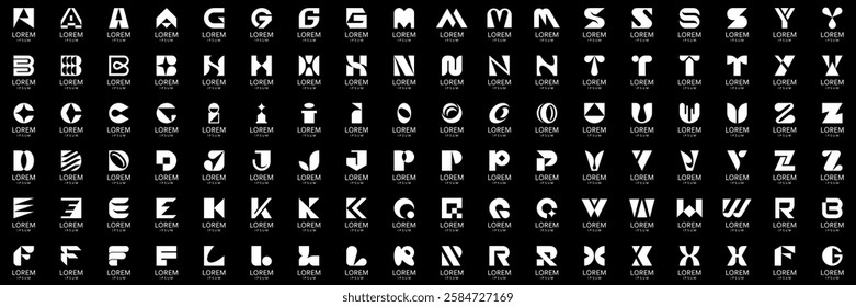 Abstract logos collection with letters. Geometrical abstract logos. Icon design	
