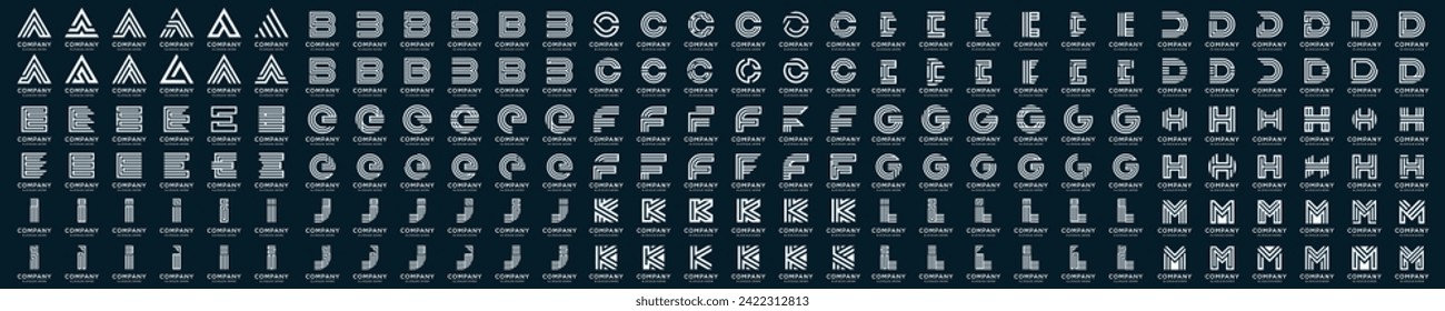 Abstract logos collection with letters A to Z logo design