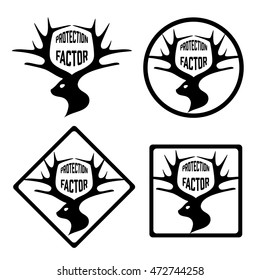 Abstract logos - a deer head silhouettes