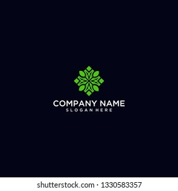 abstract logos of flowers and leaves