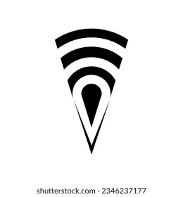 abstract logos and icons of simple location and signal