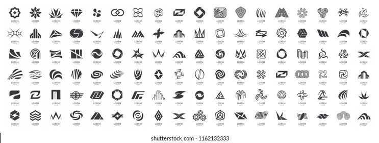 Abstract logos mega collection. Isolated on White background
