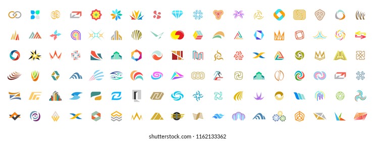 Abstract logos mega collection. Isolated on White background