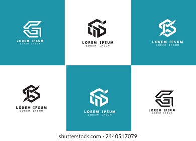 Abstract logos mega collection with letters. Geometrical abstract logos