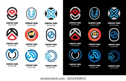 Abstract logos set modern logo collection Vector