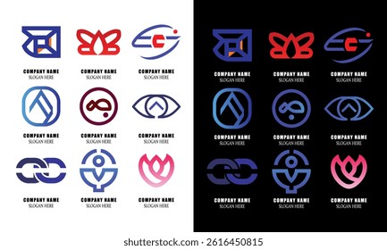 Abstract logos set modern logo collection Vector