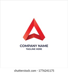 Abstract Logos Such As A Triangle Or A Letter With A Red Gradient