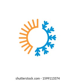 abstract logos of the sun and snowflakes