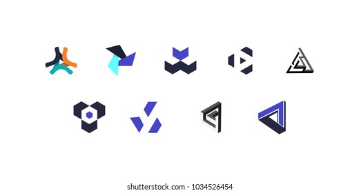 Abstract logos, vector