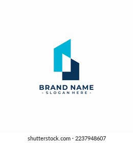 forma de inicio del logotipo B abstracto