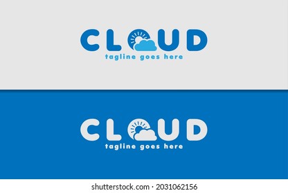Abstract Logotype with Cloud Concept. Modern Minimalist Logo Design.