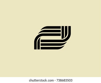 Abstract logotype for company. Eye in lines