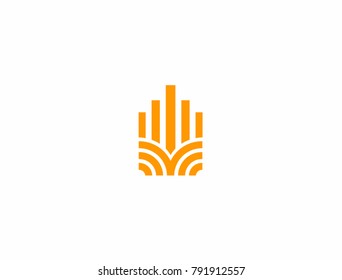 Abstract logotype construction city