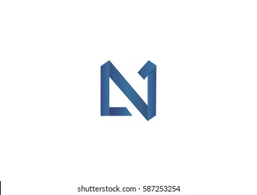 Abstract logotype. Design concept of blue capital letter type