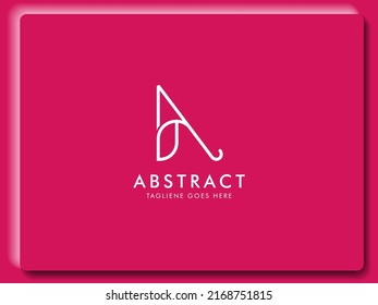 Abstract logotype letter A linear. logo design vector illustration