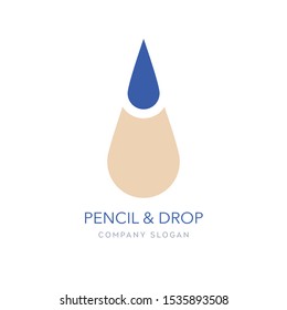 Abstract logotype Pencil & Drop