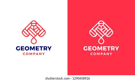 Abstract Logotype template, positive and negative variant, corporate identity for brands, blue product logo, vector design
