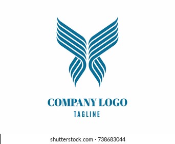 Abstract logotype as wings of bird or butterfly