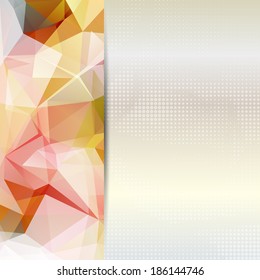 Abstract lollipop colored card or invitation template with triangle pattern background and place for text.