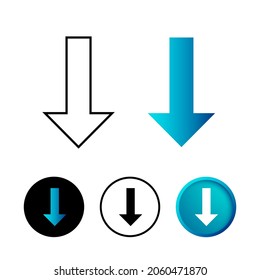 Abstract Long Arrow Icon Illustration