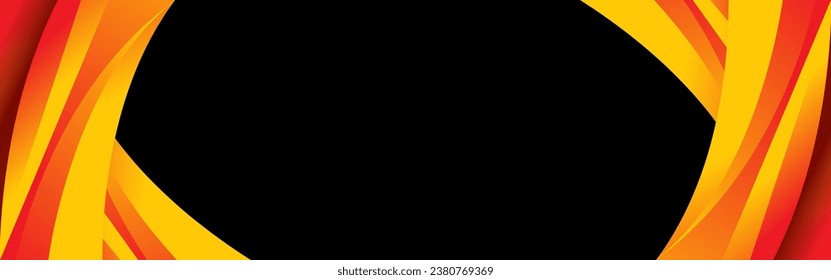 Abstract long banner with orange background with copy space in the middle for text