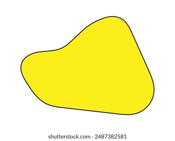 Abstract long blob shape hand drawn, Isolated on a white background.