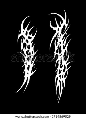Abstract long tribal vector design for sleeves print streetwear dark apparel