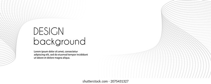 Abstract long white banner with wavy lines. Minimal trendy vector background for social media cover, web header design with copy space for text