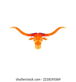 Abstract longhorn logo silhouette. Bullhead silhouette long horn vector icon