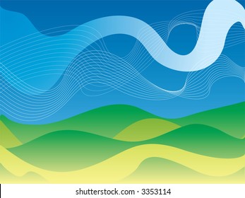 Abstract look at the country side in blue and green that would make an ideal background or desktop