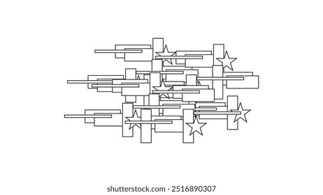 Apariencia Abstractas como diseño de ametralladora. Vector blanco y negro 