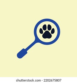 abstract looking dog logo icon. dog tread combination finder glass vector. suitable for pet logo icon, web.