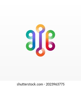 Abstract loop with colorful gradient logo