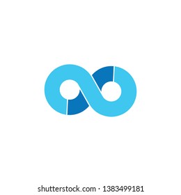 abstract loop infinity line blue wave logo vector
