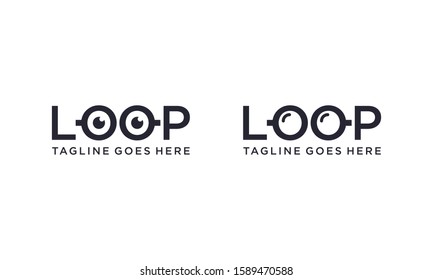 Abstract loop logo design concept editable