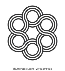 Abstract loop shape isolated on white background. Vector illustration.