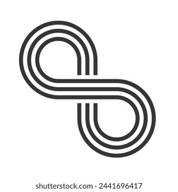 Abstract loop shape isolated on white background. Vector illustration.