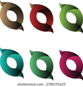 abstract, loop, twisted shape, gradient icon, central cutout, symmetrical design, 3D effect, branding element, UI asset, oval form, dynamic flow, design bundle
