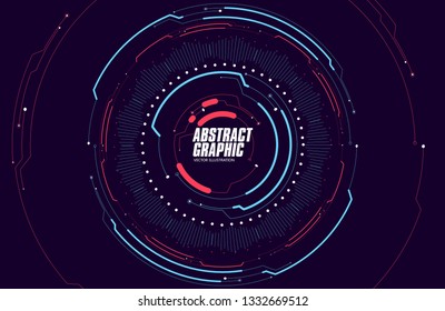 Abstract looped graphic, futuristic sense of technology, vector background.